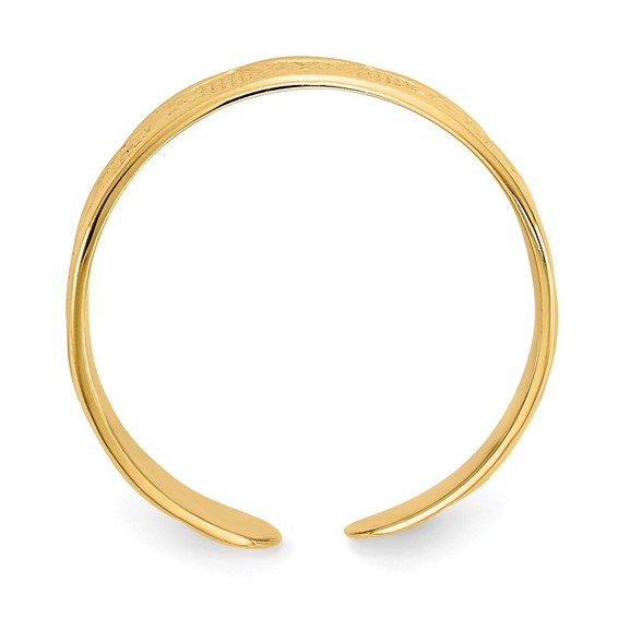 14k Flower  and Butterfly Toe Ring