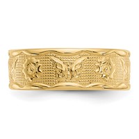 14K Yellow Gold Flower and Butterfly Toe Ring view 5