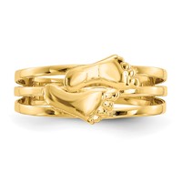 14K Yellow Gold Bare Feet Toe Ring view 5