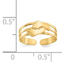 14K Yellow Gold Bare Feet Toe Ring view 3