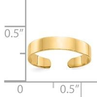 14K Adjustable Polished 3mm Band Toe Ring view 3