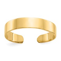 14K Adjustable Polished 3mm Band Toe Ring view 1
