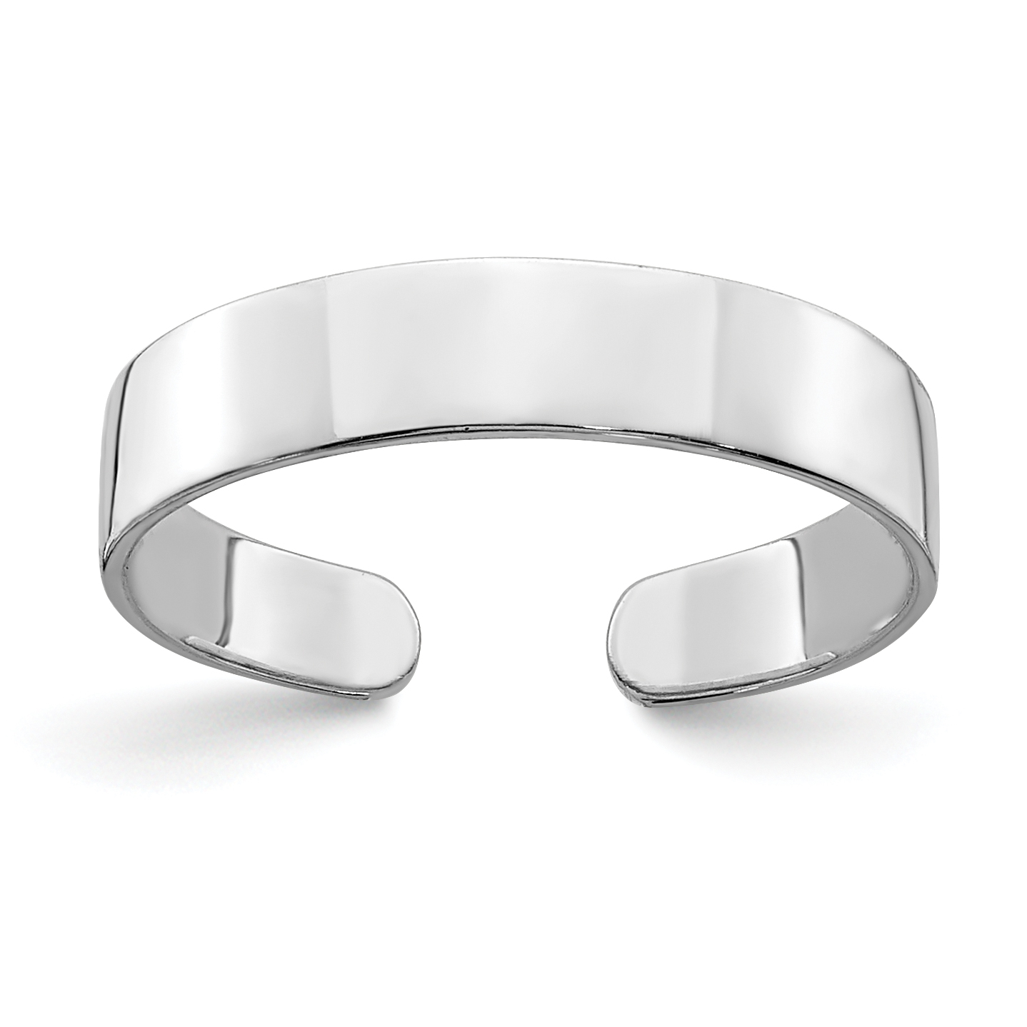 14k White Gold Polished Adjustable Toe Ring (R567W)