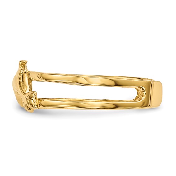 14k Two Dolphins Toe Ring