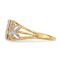 14K Two-tone Ring with White Rhodium Polished Our Lady of Guadalupe view 2