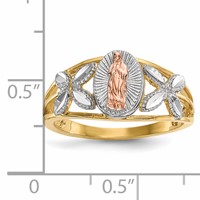 14K Two-tone Ring with White Rhodium Polished Our Lady of Guadalupe view 4