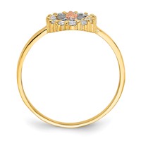 14K Two-tone Ring with White Rhodium CZ Our Lady of Guadalupe view 2