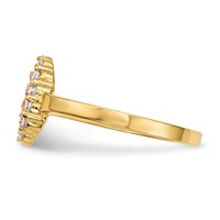 14K Two-tone Ring with White Rhodium CZ Our Lady of Guadalupe view 3