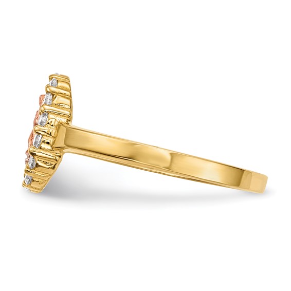 14k Two-tone with White Rhodium CZ Our Lady of Guadalupe Ring