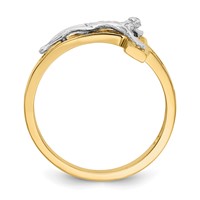 14K Two-tone Polished Crucifix Ring view 2
