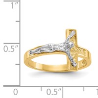 14K Two-tone Polished Crucifix Ring view 5