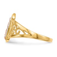 14K Two-tone Ring with White Rhodium Our Lady of Guadalupe view 3