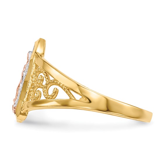 14k Two-tone with White Rhodium Our Lady of Guadalupe Ring