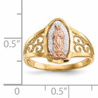 14K Two-tone Ring with White Rhodium Our Lady of Guadalupe view 5