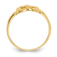 14K Yellow Gold Two Intertwined Hearts Ring view 2