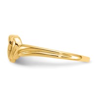 14K Yellow Gold Two Intertwined Hearts Ring view 4