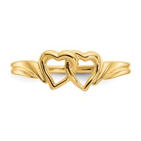 14K Yellow Gold Two Intertwined Hearts Ring view 5