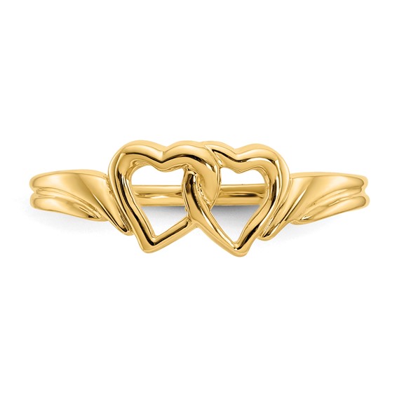 Gold Polished Heart Rings