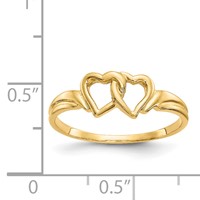 14K Yellow Gold Two Intertwined Hearts Ring view 3