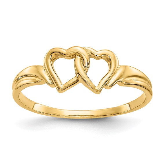 Gold Polished Heart Rings