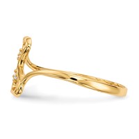 14K Yellow Gold CZ Double Heart Ring view 2