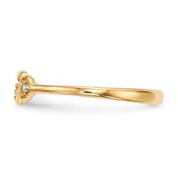 14K Yellow Gold CZ 3-Hearts Ring view 2