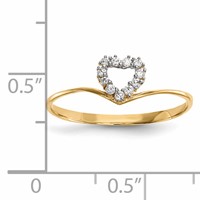 14K Yellow Gold CZ Heart Ring view 2