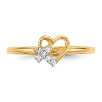 14K Heart with CZ Cross Ring view 3