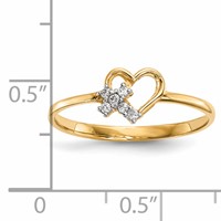 14K Heart with CZ Cross Ring view 4