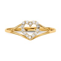 14K Yellow Gold CZ Heart Ring view 3