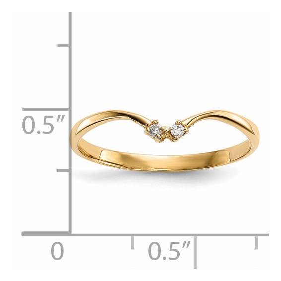 14k 2-stone CZ Wrap Ring