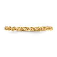 14K Polished Twisted Rope Ring view 3