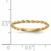 14K Polished Twisted Rope Ring view 4
