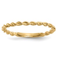 14K Polished Twisted Rope Ring view 1