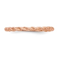 14K Rose Gold Polished Twisted Rope Ring view 3