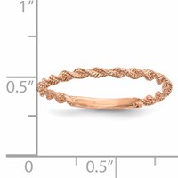 14K Rose Gold Polished Twisted Rope Ring view 4