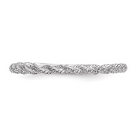 14K White Gold Polished Twisted Rope Ring view 3