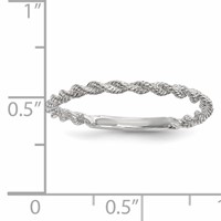 14K White Gold Polished Twisted Rope Ring view 4
