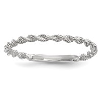14K White Gold Polished Twisted Rope Ring view 1