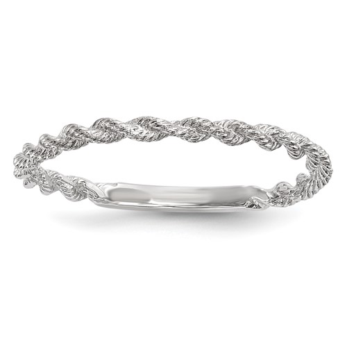 14K White Gold Polished Twisted Rope Ring