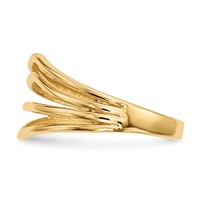 14K Yellow Gold Polished Curved 4-Bar Ring view 2