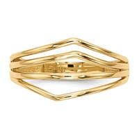 14K Yellow Gold Polished Curved 4-Bar Ring view 3