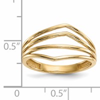 14K Yellow Gold Polished Curved 4-Bar Ring view 4