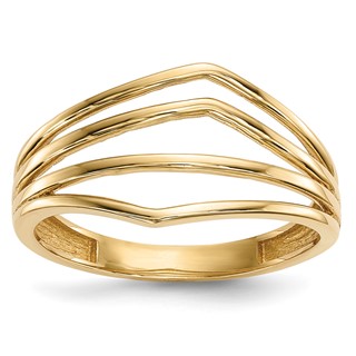 Gold Polished 4-Bar Rings