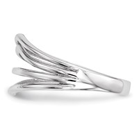 14K White Gold Polished Curved 4-Bar Ring view 2