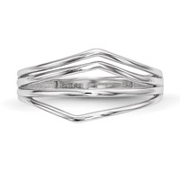 14K White Gold Polished Curved 4-Bar Ring view 3
