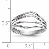 14K White Gold Polished Curved 4-Bar Ring view 4