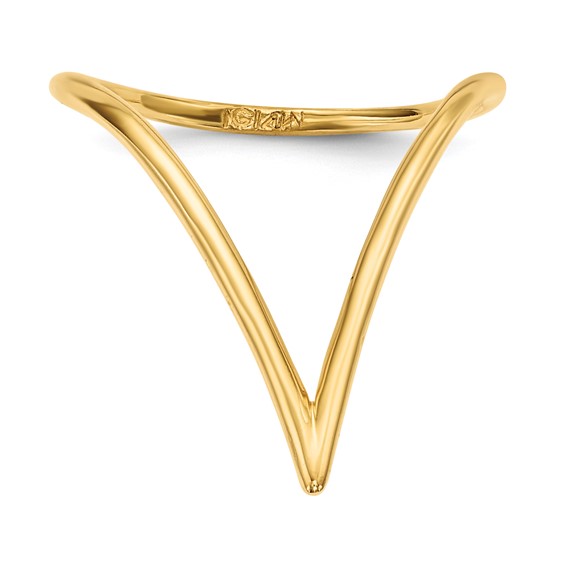 14k Polished Chevron Shaped Ring