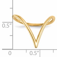 14K Yellow Gold Polished Chevron Shaped Ring view 4