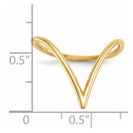 14k Polished Chevron Shaped Ring